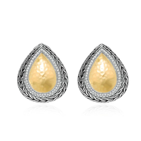 John Hardy Classic Chain 18K Yellow Gold & Sterling Silver Diamond
0.61ctw Drop Earrings