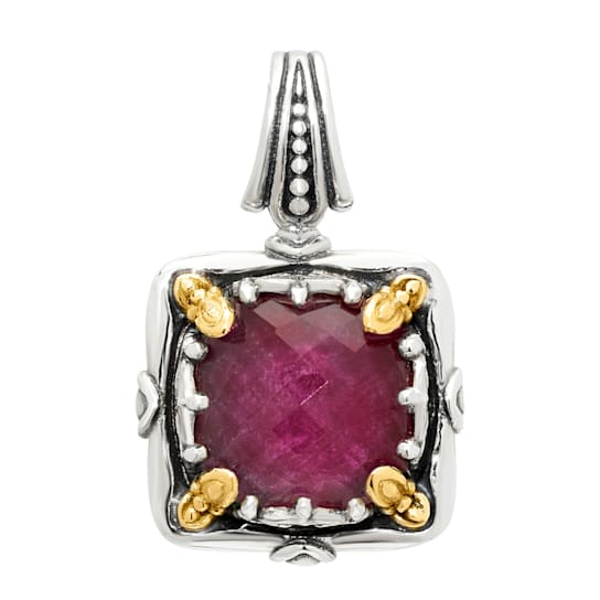 Konstantino Gen K Sterling Silver and 18K Yellow Gold Ruby Pendant