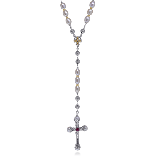 Konstantino Kleos 18K Gold and Sterling Silver and Multi-Gem Necklace