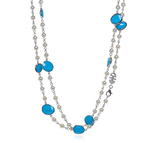 Mimi Milano Talita 18K White Gold and Turquoise Necklace
