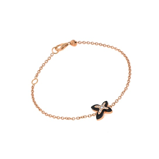 Mimi Milano Freevola 18K Rose Gold Diamond and Onyx Charm Bracelet