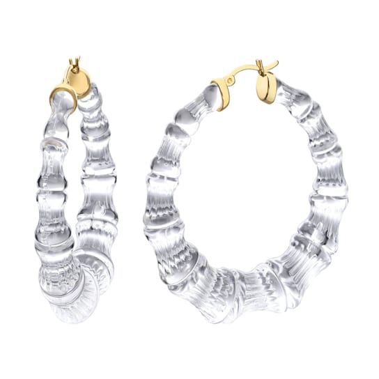 Bamboo Lucite Hoops in Clear