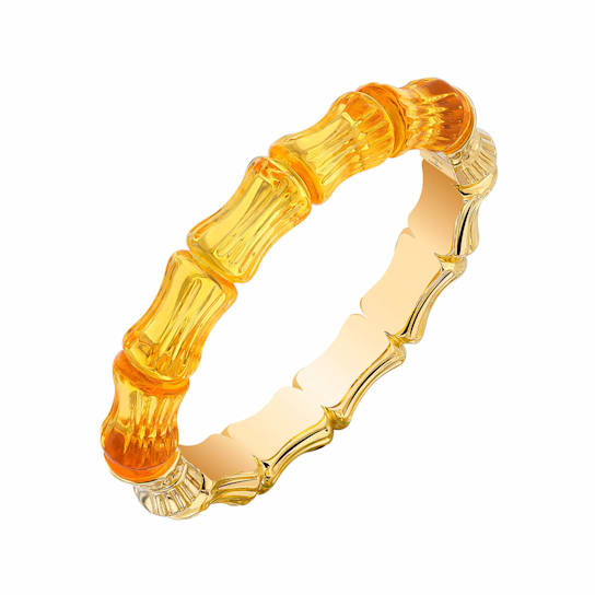 Lucite Bamboo Bangle in Honey