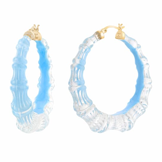 Bamboo Illusion Hoops in Ice Blue