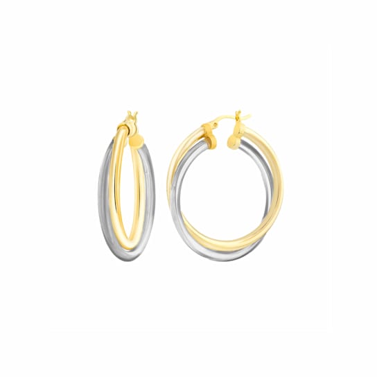 Crossover Hoop Earrings in Blackberry