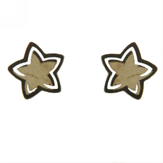 18K Yellow Gold Flat Star Screwback Earrings