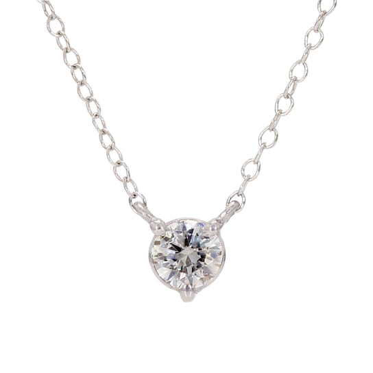 1/3 Ct. Lab Grown Diamond Solitaire 14K White Gold Necklace