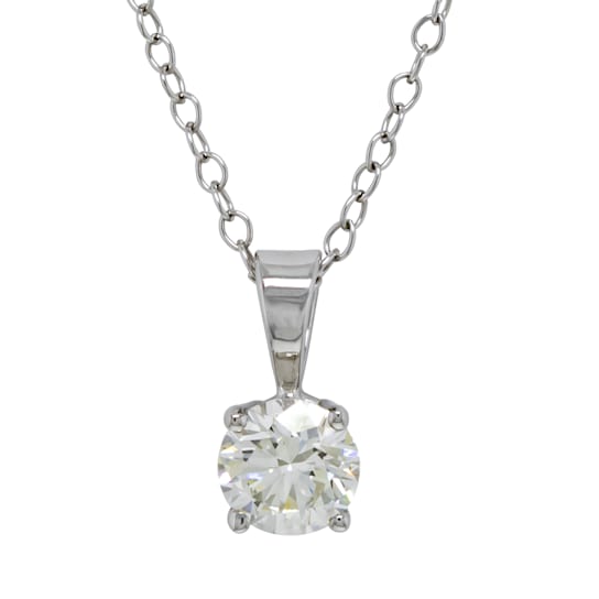 1.00 Ct. T.W. White Lab-Grown Diamond Solitaire 14K White Gold Pendant