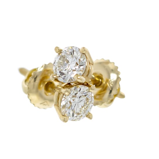 IGI Certified 1.50 Ct. T.W. White Lab-Grown Diamond Stud 14K Yellow Gold Earrings
