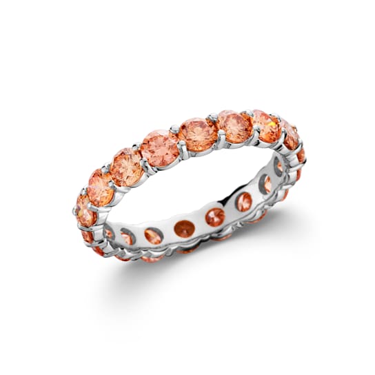 2 1/2 Ct. T.W. Orange Lab-Grown Diamond 14K White Gold Eternity