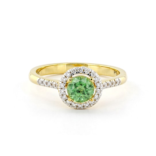 Green Prosperity Demantoid 18K Yellow Gold single-stone Ring 1.04ctw