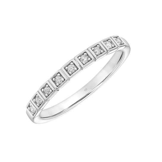 Princess Diamond Ring for Women Wedding Band 925 Sterling Silver 1/10ct
(I-J, I3)
