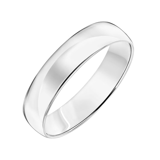 Men’s or Women's 14K White Gold 5MM Classic Flat Plain Wedding Band by
Brilliant Expressions