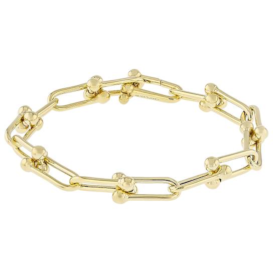 Stirrup Link Chain Bracelet In 18k Gold Over Sterling Silver