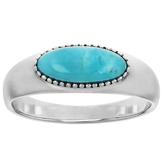 Turquoise East-West Ring In Sterling Silver