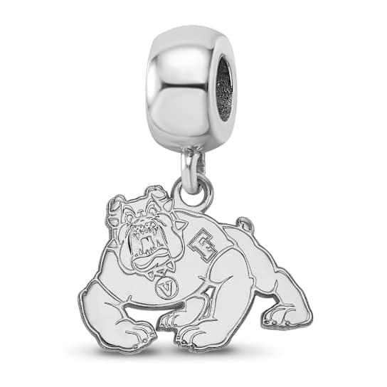 Sterling Silver Rhodium-plated LogoArt California State University
Fresno Dangle Bead