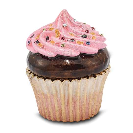 BERRIES 'N CRÈME Chocolate Cupcake Trinket Box