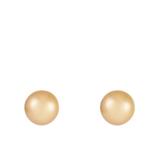 12-13mm Round Golden south sea earrings in 14k yellow gold