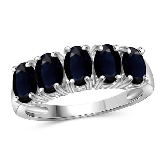 Black Sapphire Rhodium Over Sterling Silver Ring 2.80ctw