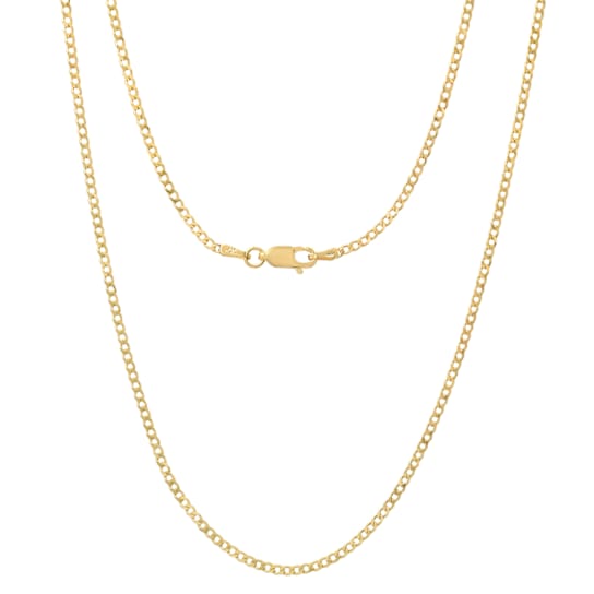 Cuban Link Chain Necklace 1.8MM In 14K Yellow Gold Over Sterling Silver
24 Inch