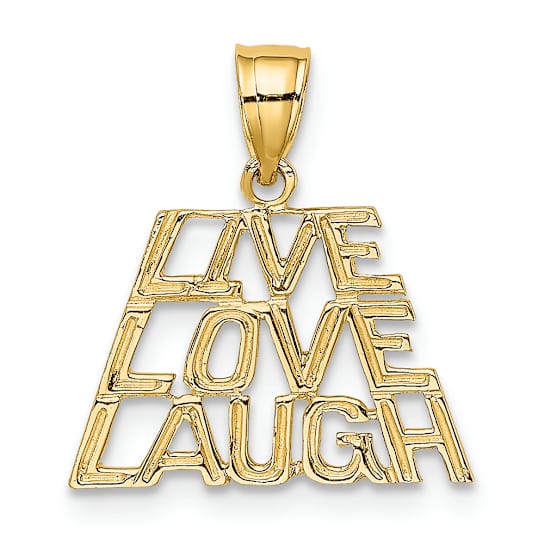 14K Yellow Gold LIVE LAUGH LOVE Charm