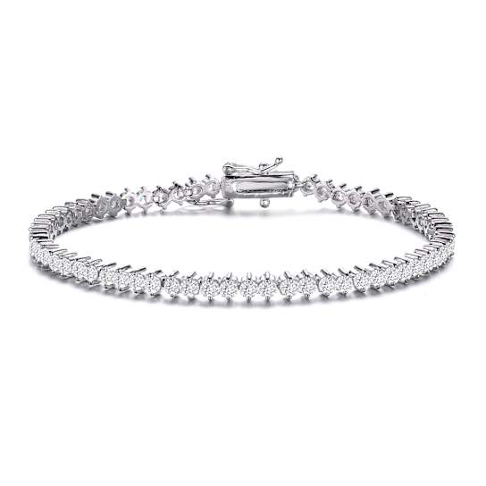 CZ Tennis Bracelet In Sterling Silver 7 Inch