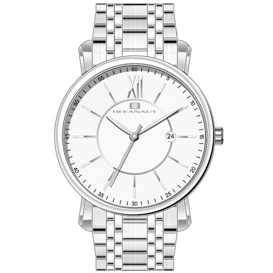 Oceanaut Men's 46mm Expedition White Dial, Stainless Steel Watch