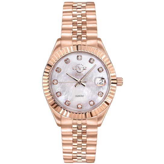 GV2 Naples White Dial Rose Bezel Stainless Steel Watch
