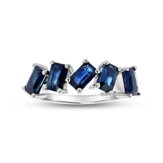 Sapphire 14k White Gold Band Ring 1.56ctw