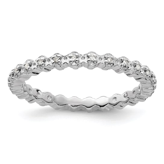 Sterling Silver Stackable Expressions Diamond Ring 0.08ctw