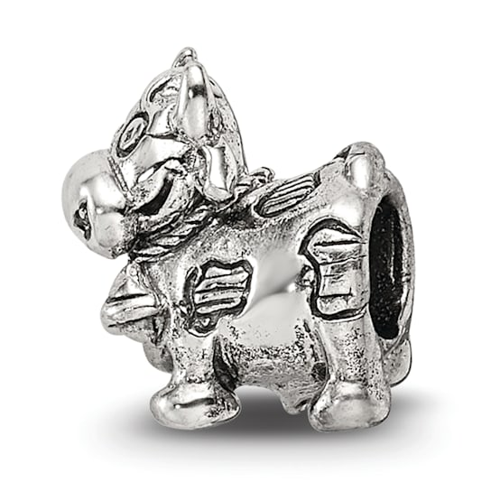 Sterling Silver Kids Cow with Bell Bead
