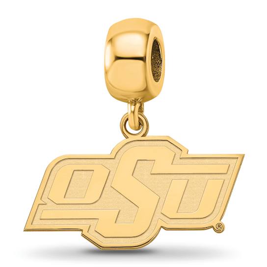 14K Yellow Gold Over Sterling Silver LogoArt Oklahoma State University
Small Dangle Bead