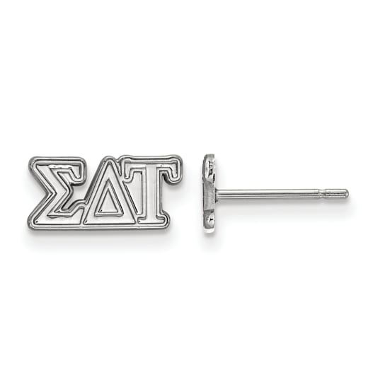 Rhodium Over Sterling Silver LogoArt Extra Small Post Earrings