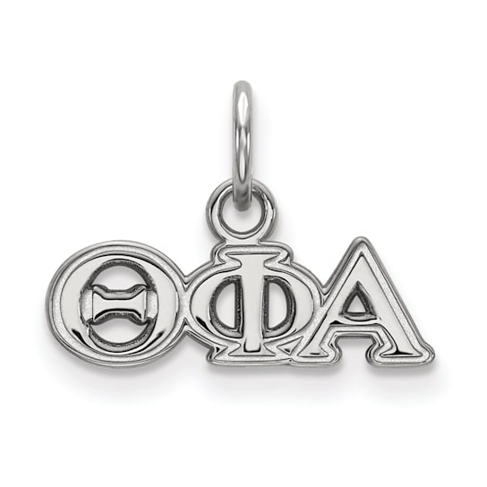 Rhodium Over Sterling Silver LogoArt Theta Phi Alpha Extra Small Pendant