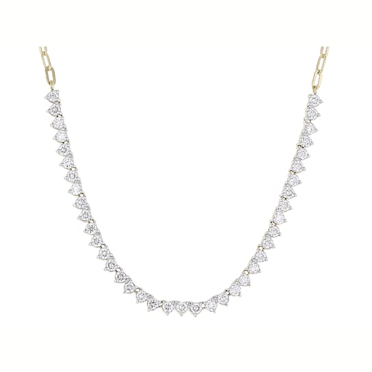 Dainty Lab-Grown Diamond Station Necklace 1ctw In 14K Gold Over Sterling Silver