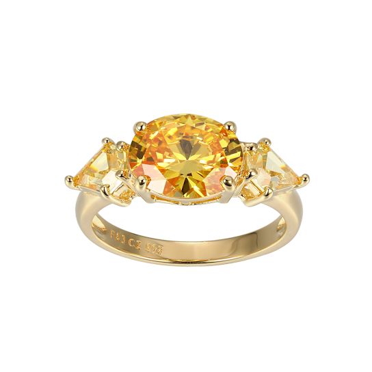 Yellow Cubic Zirconia 18k Yellow Gold Over Sterling Silver November
Birthstone Ring 5.49ctw