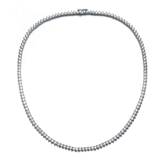 CZ Tennis Necklace In Sterling Silver 16 Inch