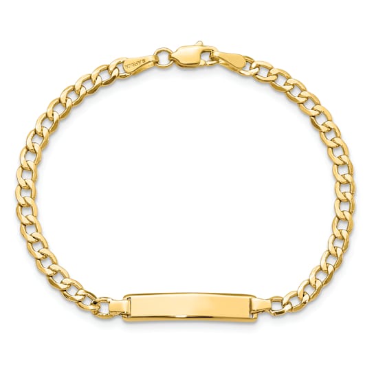10k Yellow Gold Curb Link ID Bracelet