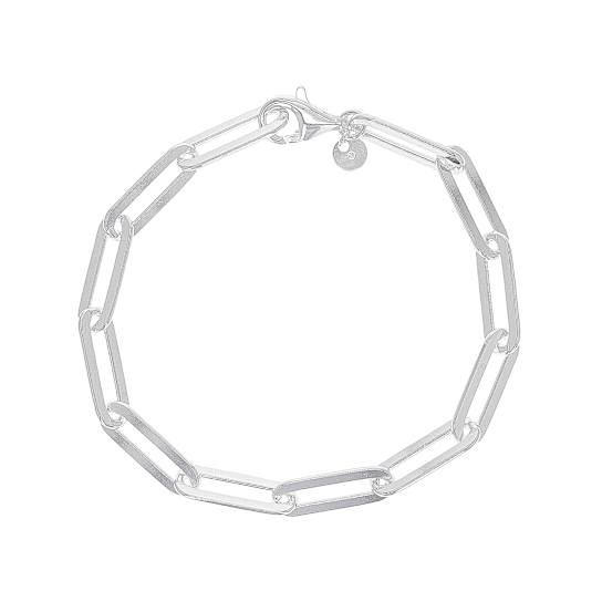 Wide Paperclip Chain Bracelet In Sterling Silver