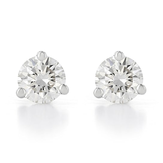 Certified White Lab-Grown Diamond H-I SI 14k White Gold Martini Stud
Earrings 0.75ctw