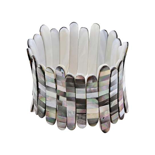 Black Mother-of-Pearl Stretch Bracelet