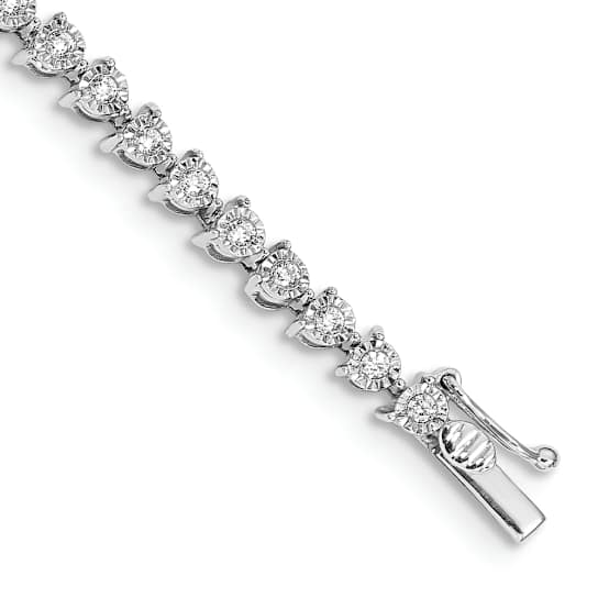 Rhodium Over 14k White Gold Diamond Bracelet
