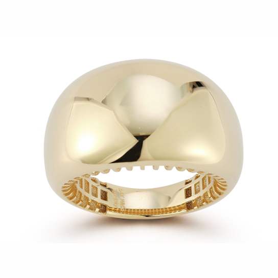 Bellissima Gold 14K Yellow Gold Chunky Thick Dome Ring
