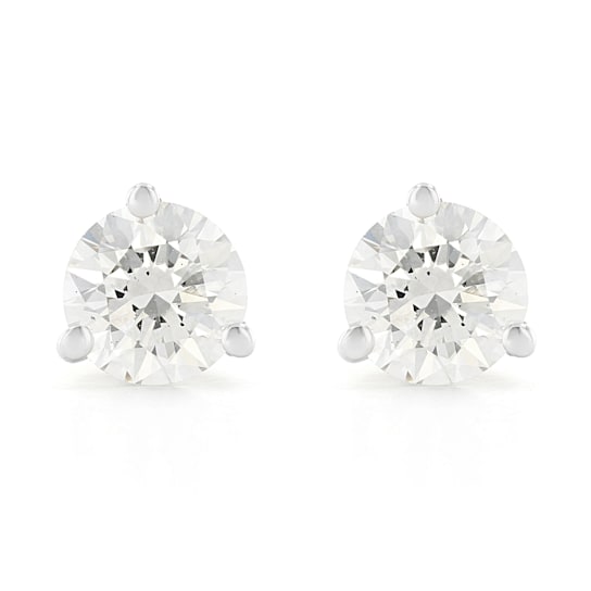 Certified White Lab-Grown Diamond H-I SI 14k White Gold Martini Stud
Earrings 1.50ctw