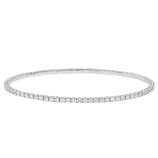 Lab-Grown Diamond Flex Bangle Bracelet In Sterling Silver 3.00ctw