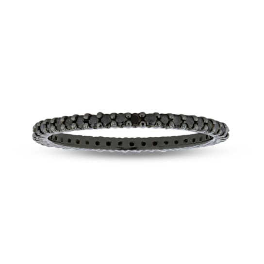 0.50ctw Black Diamond Eternity Band in 14k Gold Black Rhodium