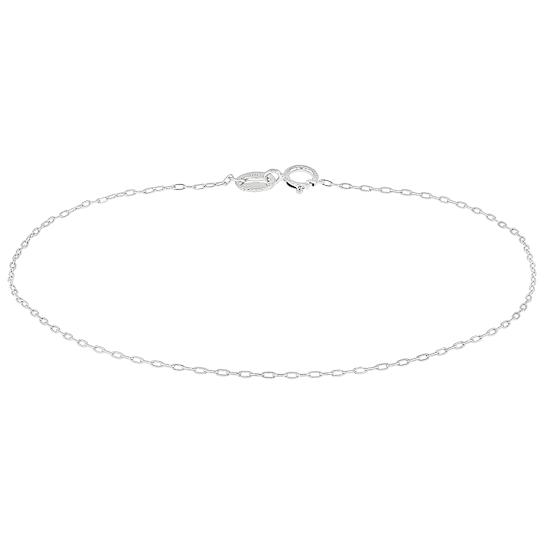 Polished Paperclip Link Bracelet In Platinum 1mm