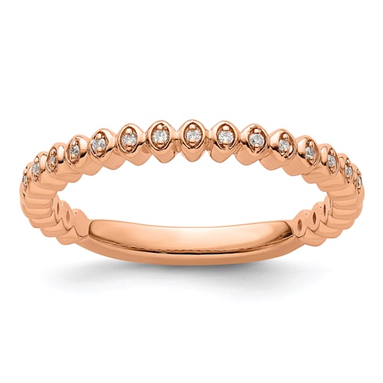 14K Rose Gold Stackable Expressions Diamond Ring 0.045ctw