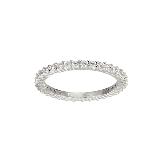 White Cubic Zirconia Rhodium Over Sterling Silver Ring 1.37ctw