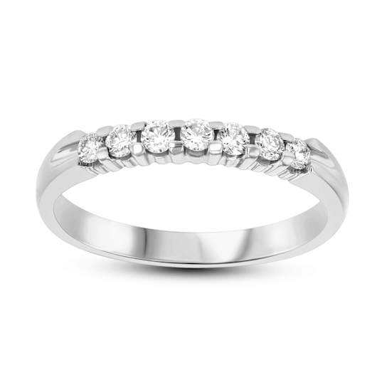 0.30cttw 7 Stone Diamond Band Ring in 14k White Gold